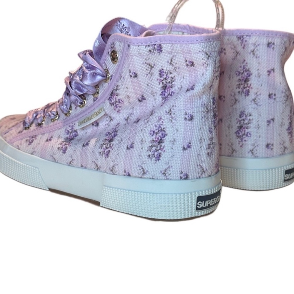 Superga x LoveShackFancy NWT - 2795
Floral Satin Ribbon Hightop - Ripe Grapevine - Picture 6 of 10